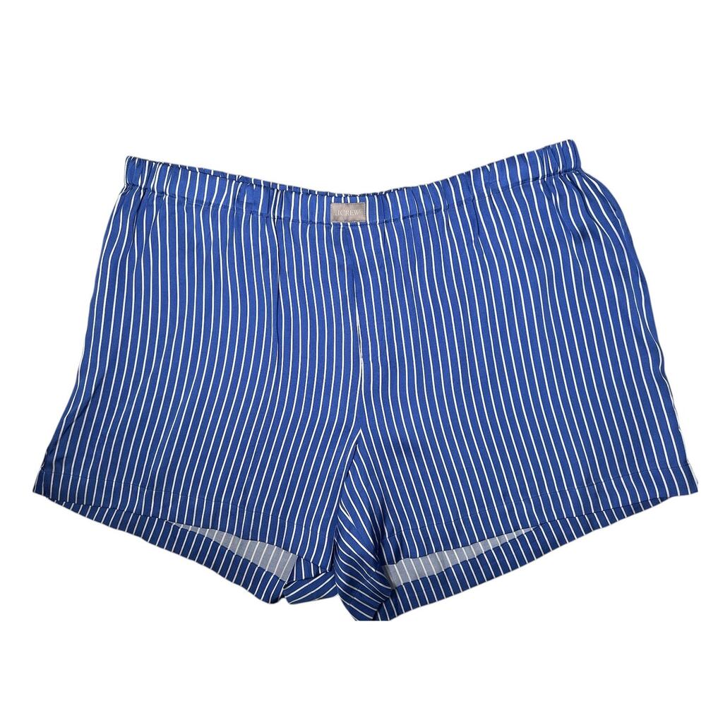 J. Crew Blue and White Striped Pajama Shorts - Picture 1 of 7